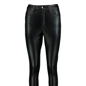 High waist leather look pants